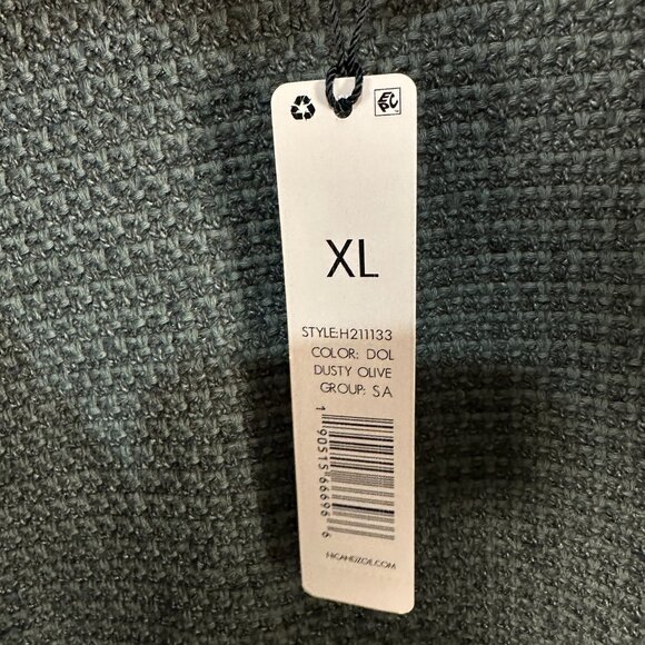 Nic and Zoe Womens XL Green Fringe Woven Jacket Open Front Zipper Pockets NWT - Picture 6 of 9